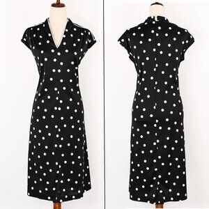 Vintage Black & White Polka-dot PRINCESS ORIGINALS Midi Dress